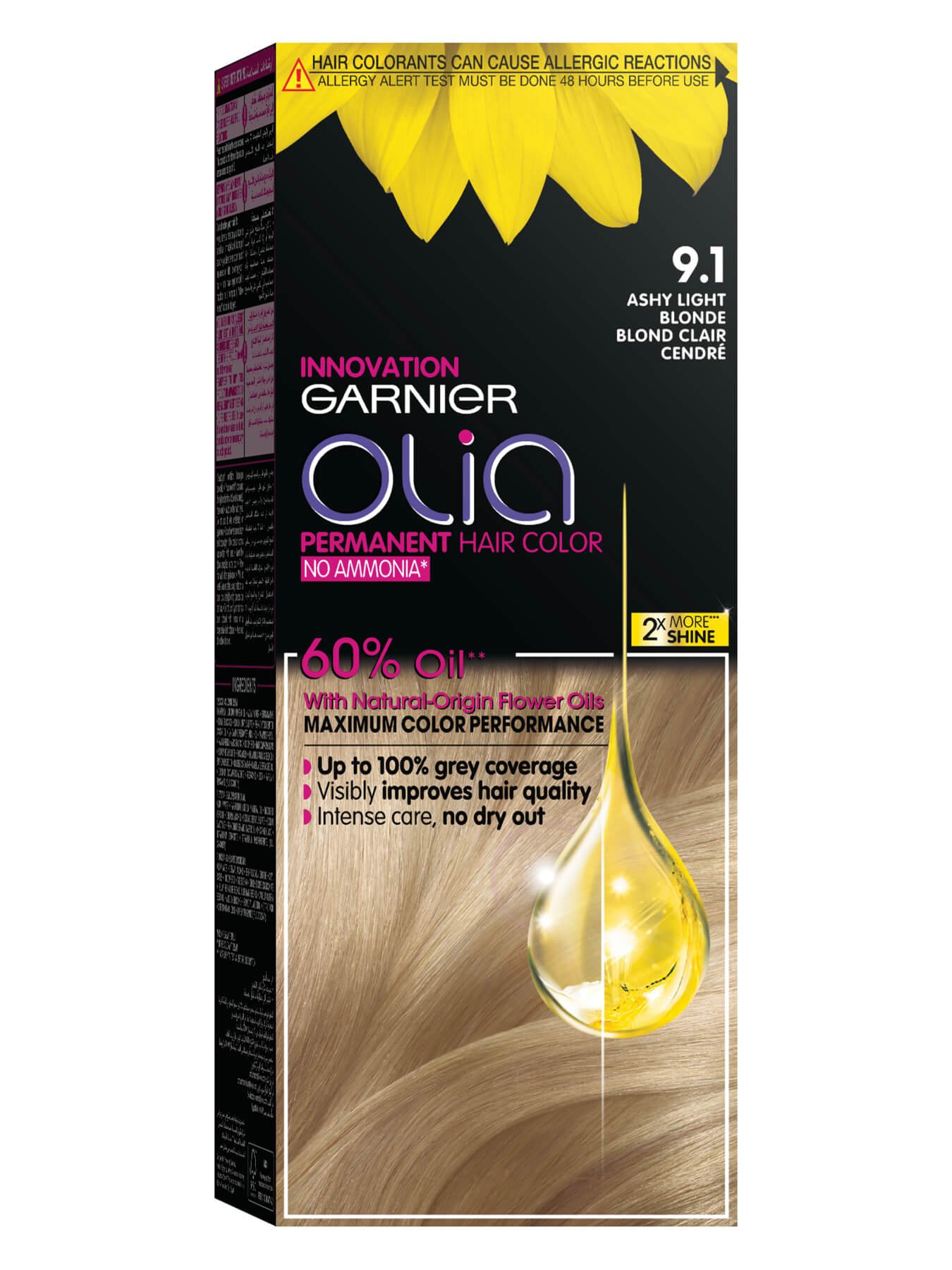 Garnier Olia, 9.1 Ashy Light Blonde, No Ammonia Permanent